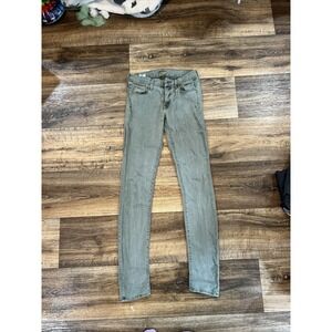 MOTHER JEANS Green LINEN Cotton Pants Size 26 Soft